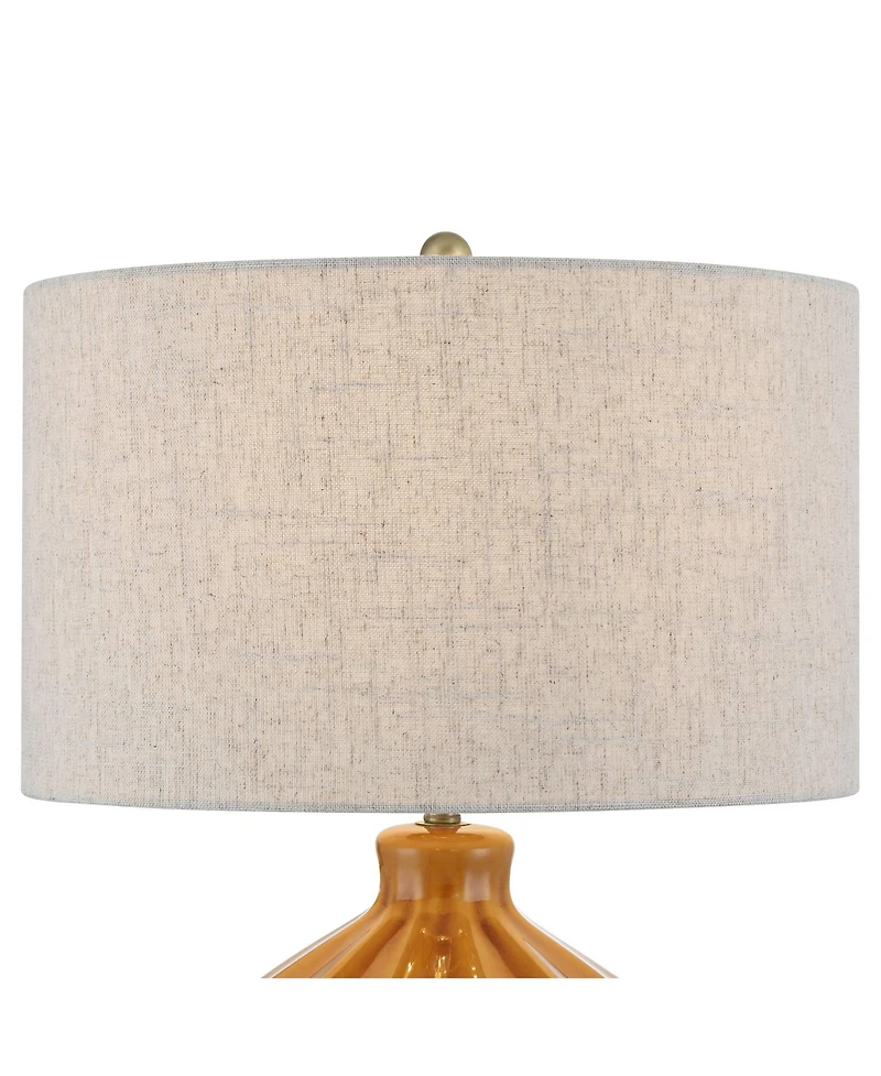 360 Lighting Gordy 21" High Small Mid Century Modern Accent 3-Way Table Lamp Spice Finish Ceramic Single Living Room Bedroom
