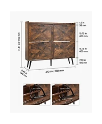 Slickblue Wooden Shoe Storage Cabinet with 4 Flip Drawers, Space-Saving Organizer for Home Entryway
