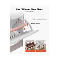 Slickblue 3 Flip Drawer Shoe Cabinet with Storage Shelf, Freestanding Shoe Organizer for Entryway Hallway