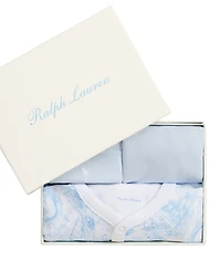 Polo Ralph Lauren Baby Boys and Girls Toile Cotton 3-Piece Gift Set