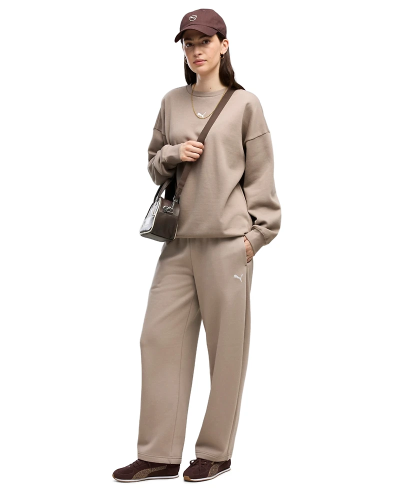 Puma Women's Ess Relaxed Barrel-Leg Fleece Pants