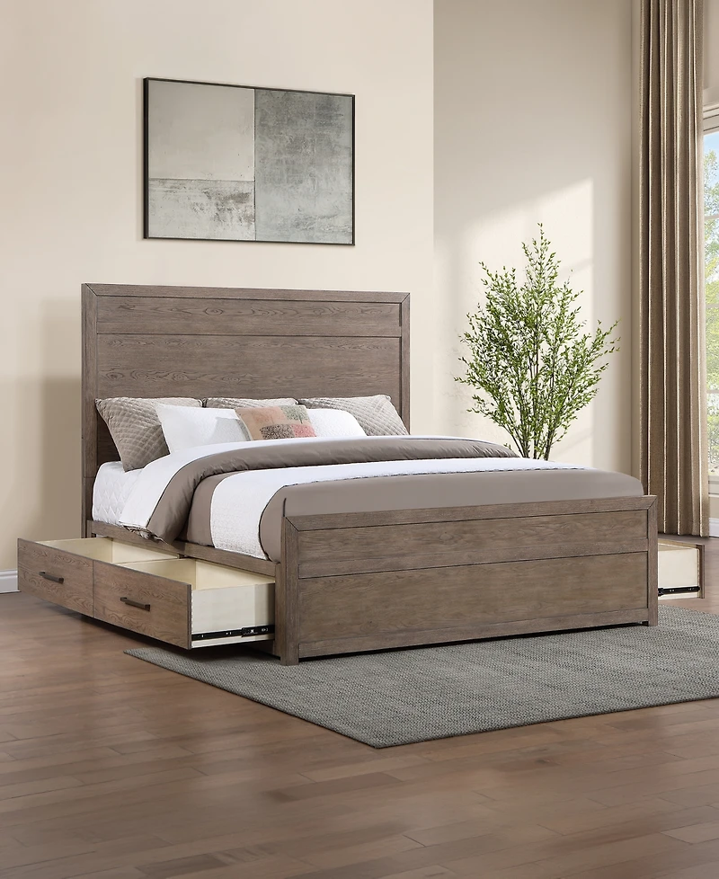 Adler King Plywood Modern Storage Bed, Macy's Exclusive