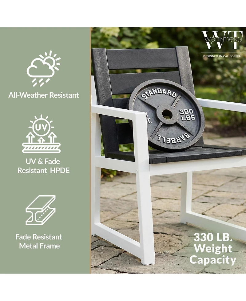 WestinTrends 9-Piece Hdpe Outdoor Furniture Patio Dining Table With Umbrella Hole and Chairs Set For 8