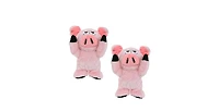Mighty Angry Animals Pig 2 Pack, Durable Plush Squeaky Dog Toy