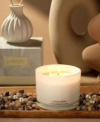 Lovery Vanilla Bean Home Candle Gift Set, 3 Wick Deluxe Soy Candles, 13oz