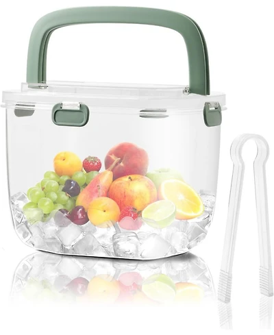 Piscifun 5L Portable Ice Bucket with Lid Tong Sealed Handle for Cocktail Party Camping Barbeque