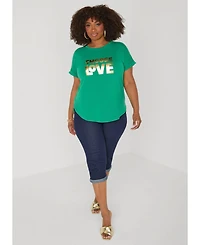 Ashley Stewart Women's Choose Love Metallic Graphic Tee