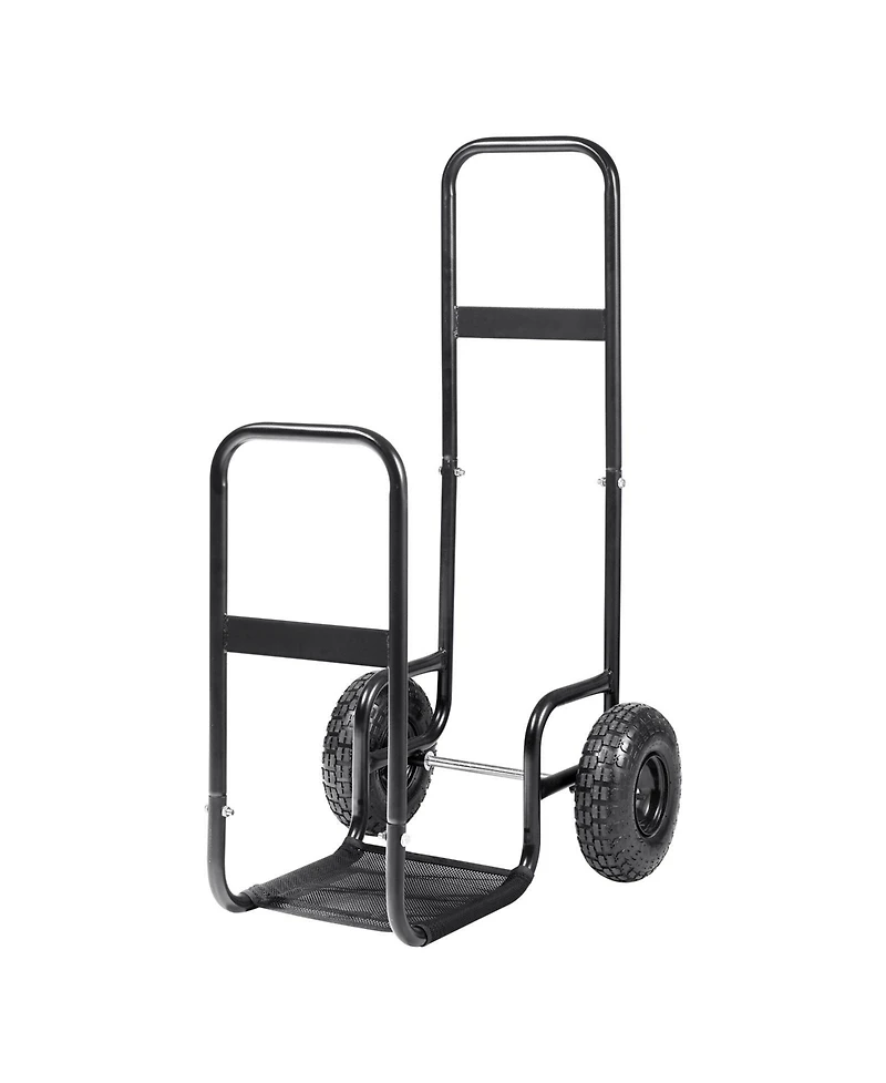 Slickblue Firewood Dolly Cart with Rubber Wheels Heavy Duty Wood Carrier