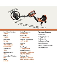 Sugift Metal Detector for Adults Kids 10in Waterproof Coil Lcd 7 Modes 41in-52in Stem 10in Depth