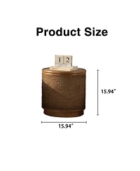 Flynama Boho Rattan Round Coffee Table Lift Top Storage Woven Accent Table No Assembly