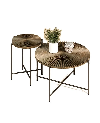 Flynama 2-Piece Radial Pattern Cylindrical Table Set
