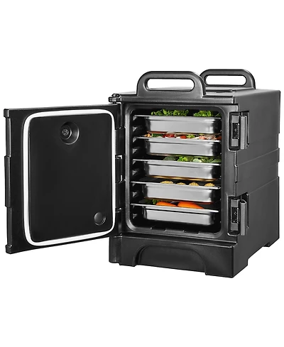 Sugift 81 Qt Insulated Food Pan Carrier Front Loading Hot Box with Double Buckles and Handles