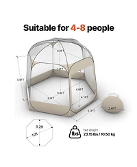 Sugift 10 x 9.2 feet Waterproof Uv-Resistant Pop-Up Bubble Tent Shelter with Windows for 4-8 Persons