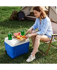 Sugift 21QT Portable Rolling Hard Cooler with Wheels Leak-Resistant 48 Hour Ice Retention for Camping