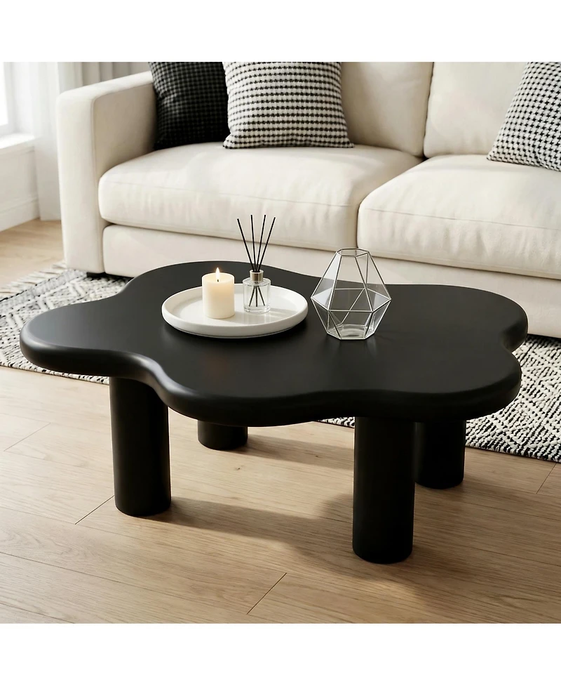 Flynama 40 Inch Cloud Coffee Table Modern Irregular Mdf Living Room Center Table