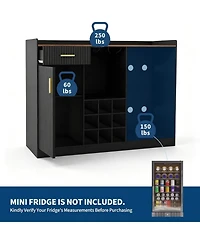 gaomon Coffee Bar Cabinet with Fridge Space, Mini Drawers and Adjustable Shelf, Home