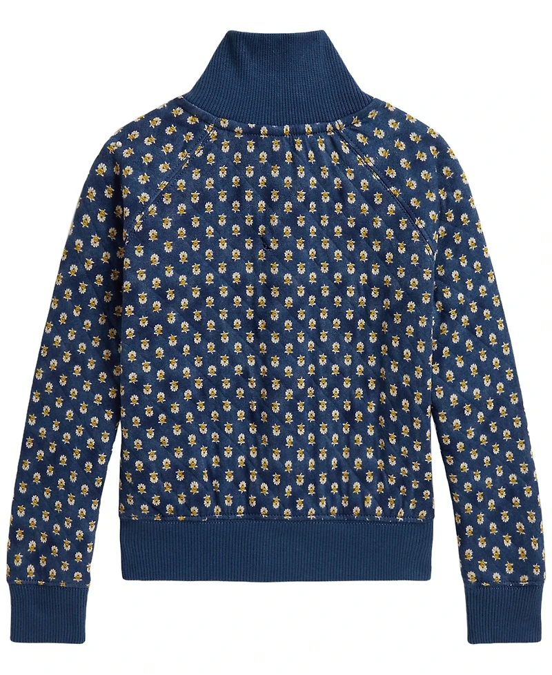Polo Ralph Lauren Girls' 2T-6X Floral Quilted Double-Knit Full-Zip Jacket