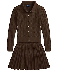 Polo Ralph Lauren Girls' 7-16 Cotton Cardigan and Skirt