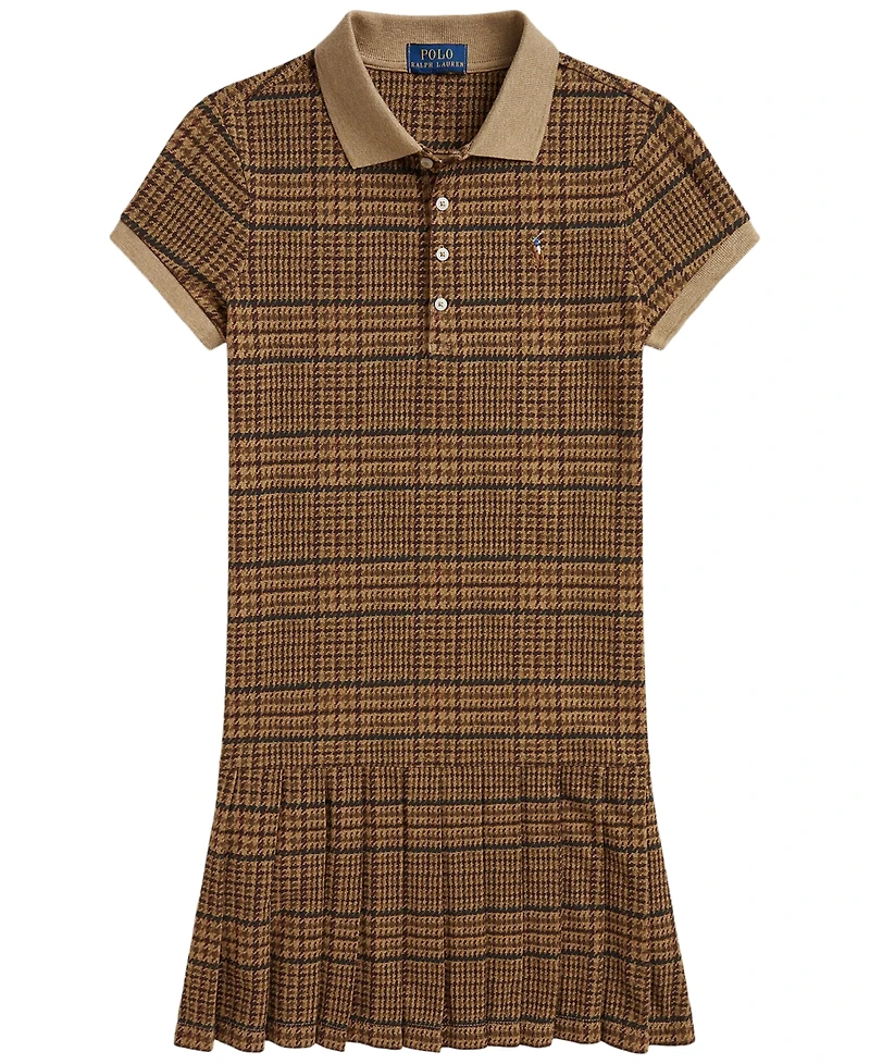 Polo Ralph Lauren Girls' 7-16 Tweed-Print Stretch Mesh Dress