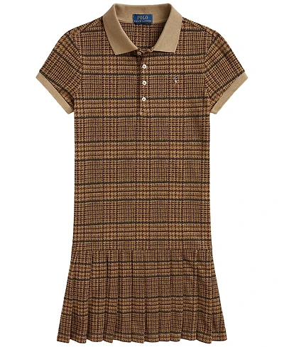 Polo Ralph Lauren Girls' 7-16 Tweed-Print Stretch Mesh Dress