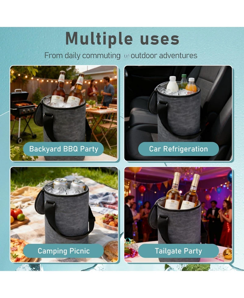 Piscifun Collapsible Insulated Party Cooler With Carry Handles Portable For Drinks Indoor Outdoor Events