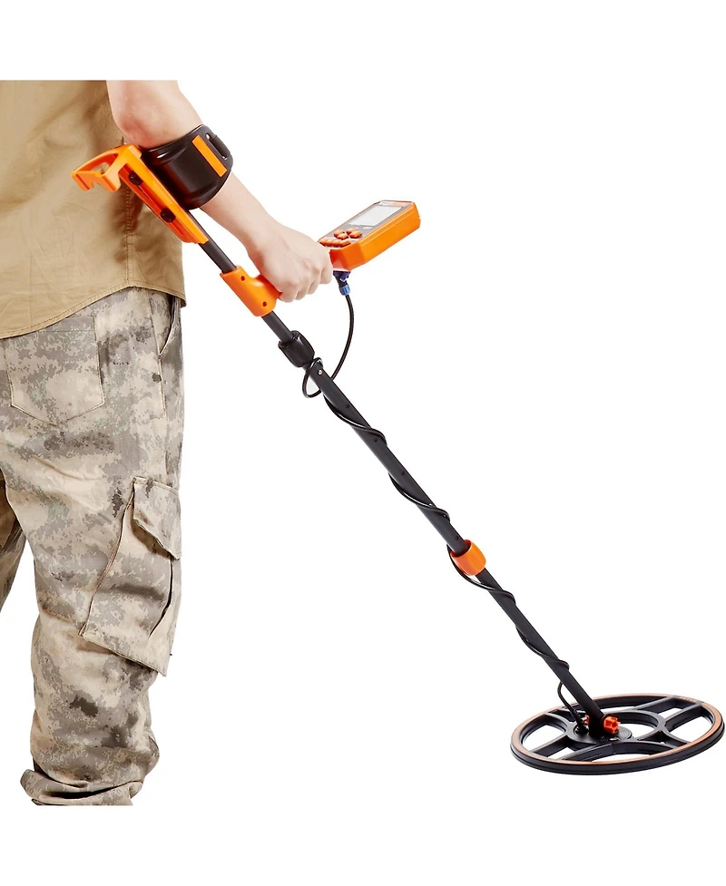 Sugift Waterproof Metal Detector with 12inches Coil Rechargeable 39-50 in Adjustable Lcd 7 Modes IP68