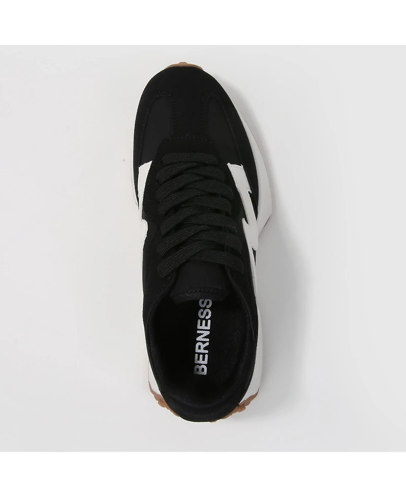 Berness Women's Luca Retro Platform Sneakers with Waffle Texture Outsole