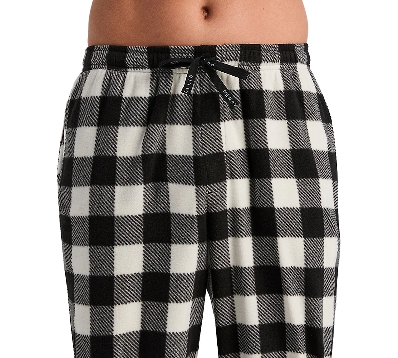 Perry Ellis Portfolio Men's Fleece Buffalo Plaid Sleep Pants
