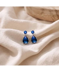 Sterling Silver Oval Shaped Cubic Zirconia Accent Drop Earrings