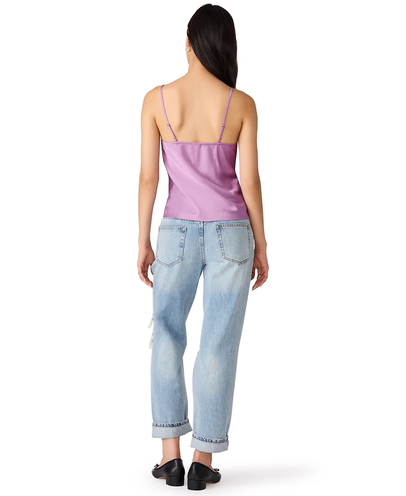 Steve Madden Women's Miriah Satin Sweetheart Neck Lace-Trim Camisole Top