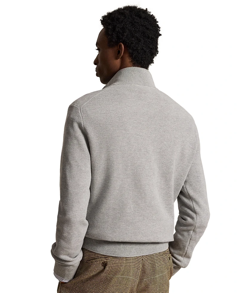 Polo Ralph Lauren Men's Mesh-Knit Cotton Quarter-Zip Sweater