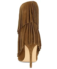 Nine West Women's Carbona Fringe Pointed Toe Stiletto Booties