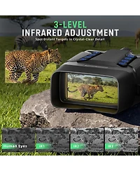 Sugift 4K Night Vision Goggles, 8X Digital Binoculars with 3.99 inch Screen 64GB Card 2000FT Range 40MP Photo and Video for Adults