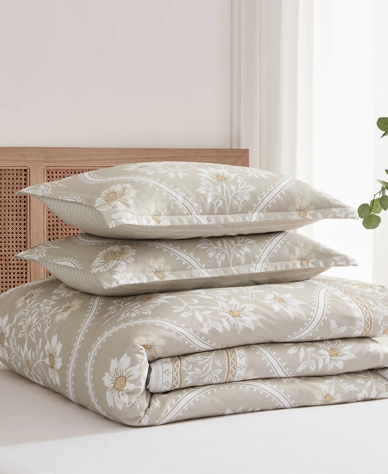 Levtex Home Camellia Textured 3-Piece Duvet Set, Full/Queen