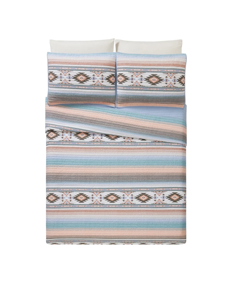Modern Heirloom Sunset Canyon Reversible -Piece Quilt Set