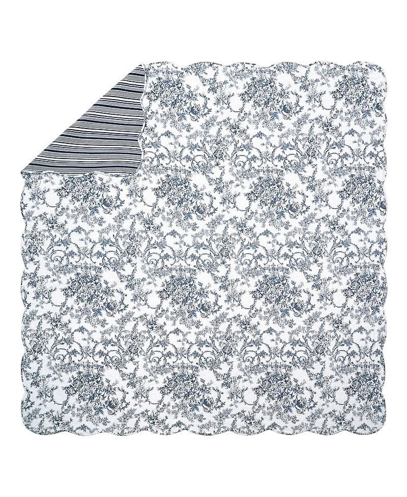 Modern Heirloom Garden Toile Reversible 3-Piece Quilt Set