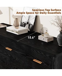 homfan 7 Drawer Dresser, 53.15" Wide Farmhouse Chest with Cylindrical Legs, Quiet Ball-Bearing Slides, Anti-Tip, Storage Organizer for Living Room