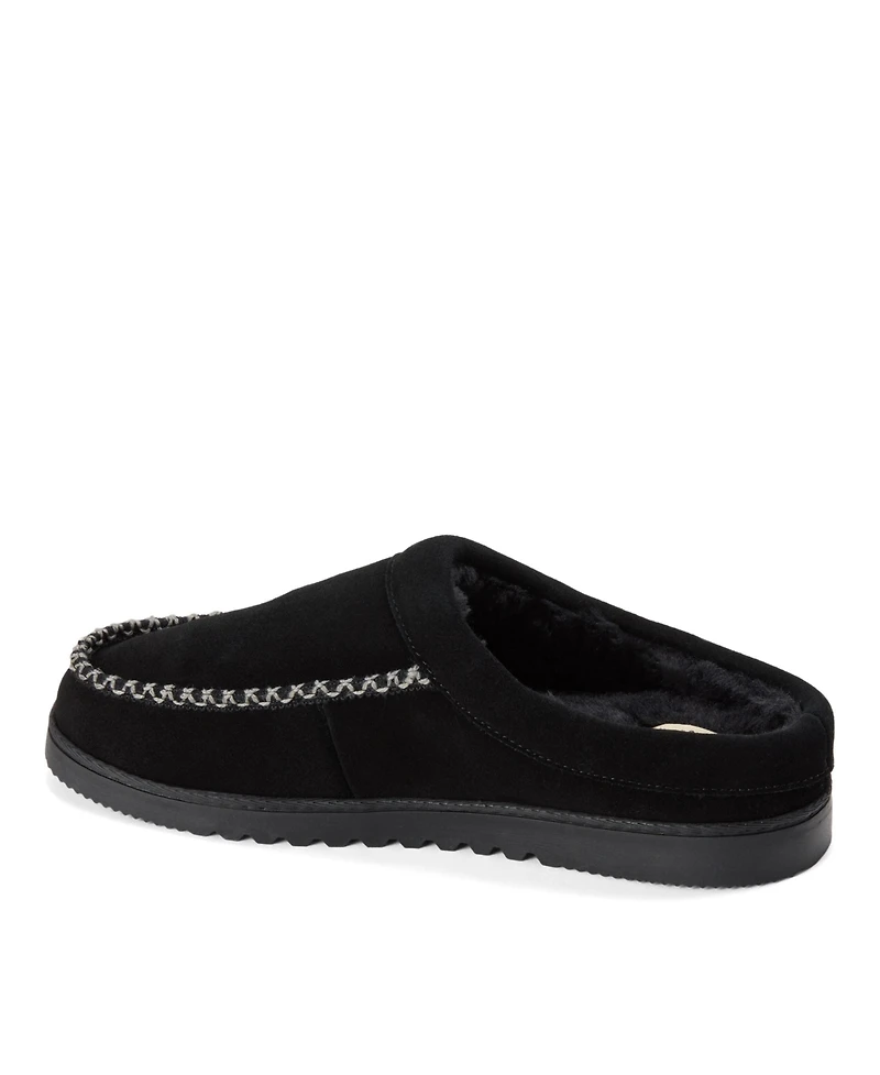 Dearfoams Men's Beckett Genuine Suede Clog Slippers
