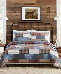 Modern Heirloom Cabin Patchwork Printed 3 Piece Quilt Sets