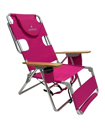 Ostrich The Woody Backpack 3N1 Chair Cooler Bag and Reclining Lounger, Pink