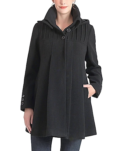 kimi + kai Women's Aela A-Line Hooded Wool Coat