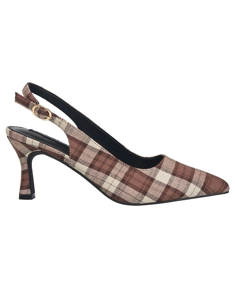French Connection Women's Brenna Plaid Kitten Heel