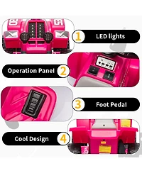 homfan Electric 4-Wheeler Ride On Atv, 6V Battery Powered, 1.76MPH Max Speed, Rubber Handles, Push-Button Accelerator