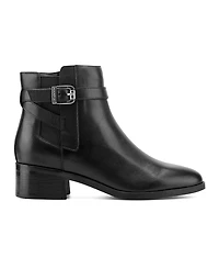 Rockport Women's Teegan Leather Side Gore Block Heel Booties