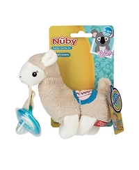 Nuby Calming Natural Flex Snuggleez Pacifier with Plush Animal, Llama
