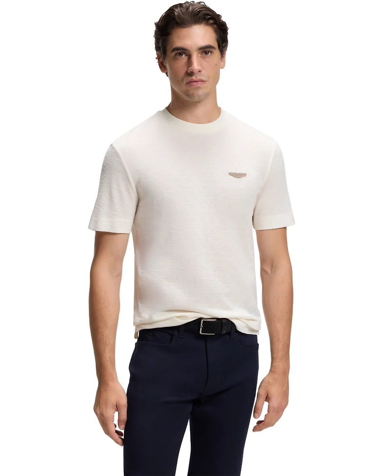 Boss by Hugo x Aston Martin Men'sCotton Mercerized Cotton Jacquard Regular-Fit T-Shirt