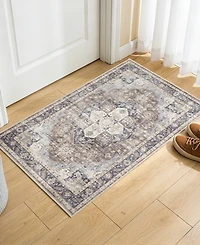Mink Home Homewell Machine Washable HAM4006 2'x2'11" Runner Area Rug