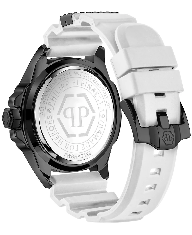 Philipp Plein Majesty Men's White Silicone Strap Watch 45mm