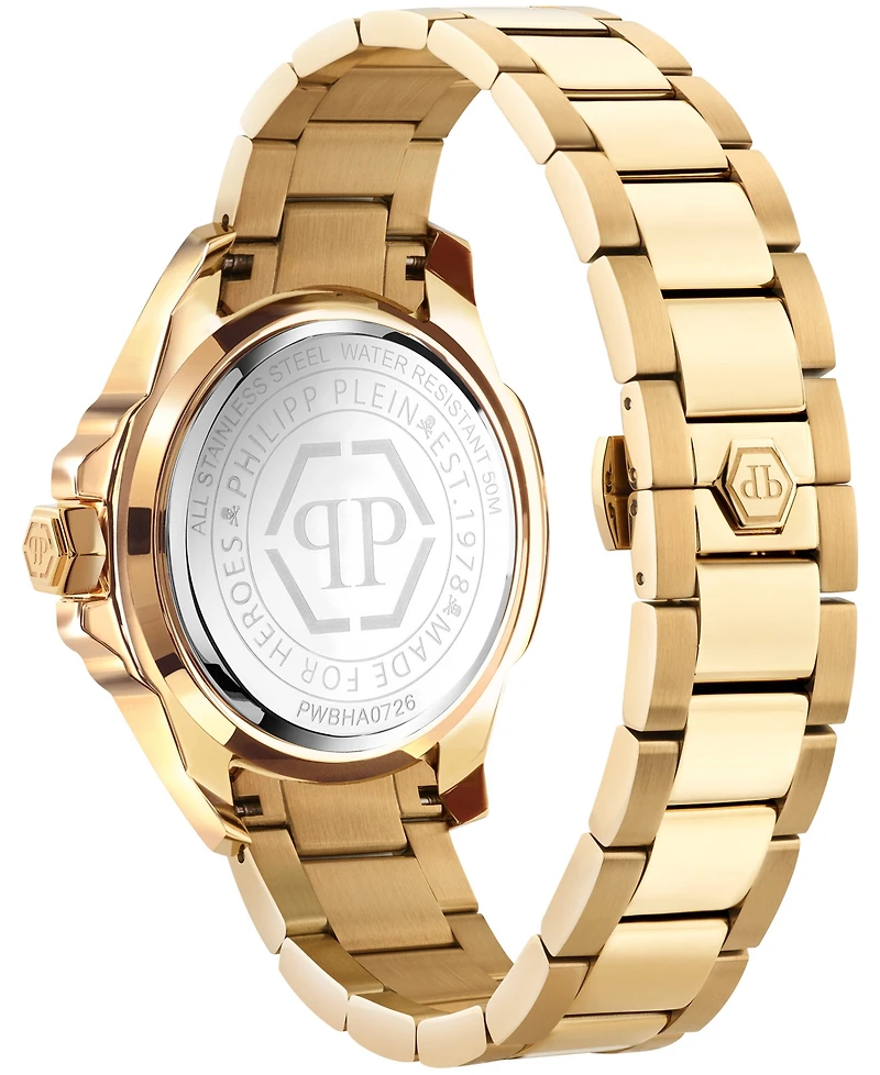 Philipp Plein Majesty Men's Ip Yellow Gold Stainless Steel Bracelet Watch 45mm