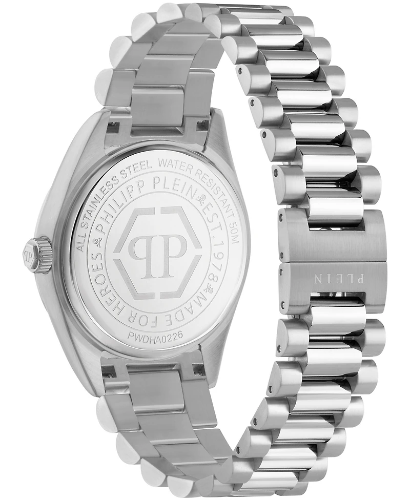 Philipp Plein Superlative Men's Silver Stainless Steel Bracelet Watch 40mm
